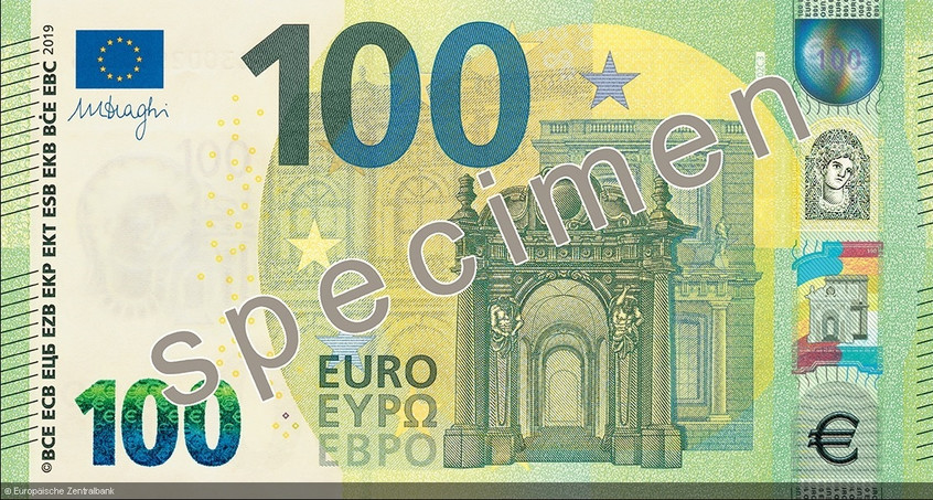 Ausgabe der neuen 100 und 200 Euroscheine