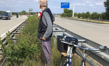 Geister-RAD-Fahrer auf der Autobahn gestoppt