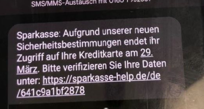 Sparkasse warnt vor Betrugsversuch per SMS