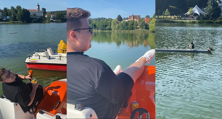 Der LandesWelle Freizeit-Fuchs im Tretboot in Seenot