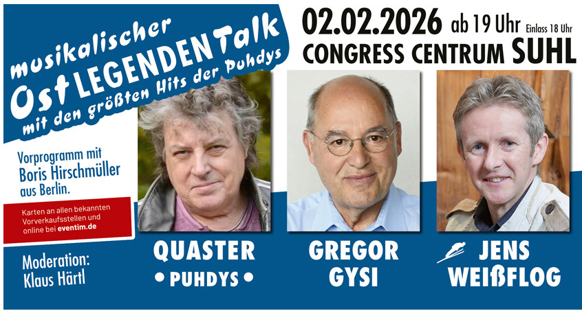 Musikalischer Ost-Legenden-Talk – DDR-Ikonen im Gespräch & Musik von Quaster